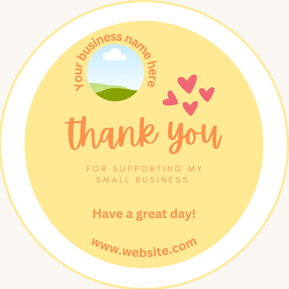 EDITABLE DIGITAL Thank You Label, Digital Templates, Digital File ...