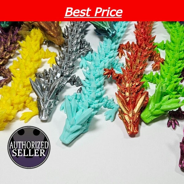 Cinderwing Crystal Dragon 3D-Printed, Unique Fantasy Decor, Perfect for Dragon Lovers, Stunning Gift for Fantasy Fans