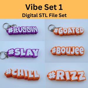 Vibe Set 1 Keychain STL Digial File
