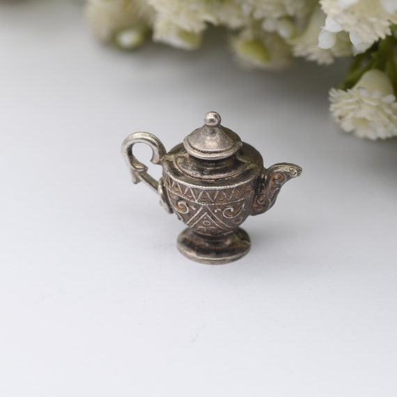 Vintage Teapot Charm Pendant - Antique Style Orna… - image 2