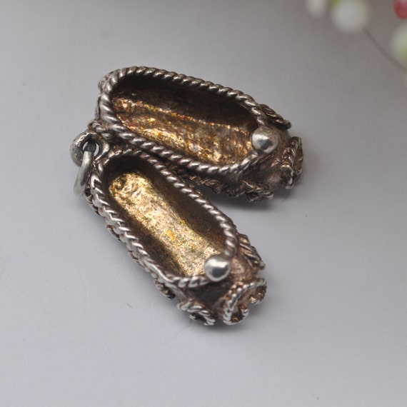 Vintage Ornate Shoes Charm Pendant - Ladies Slipp… - image 2