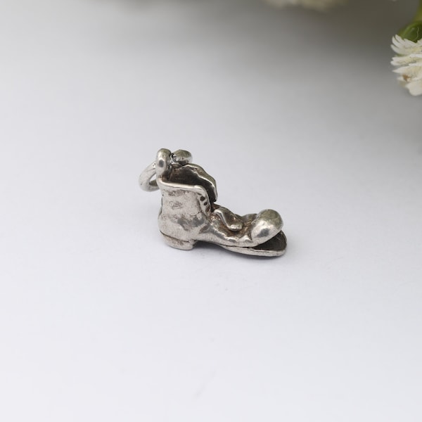 Vintage Old Boot Charm Pendant - Single Shoe | 925 Sterling Silver