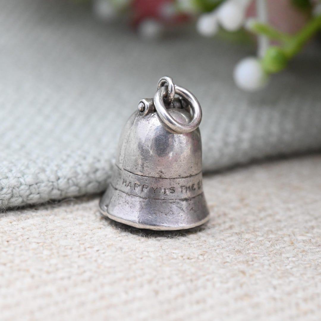 Bell Pendant Ringer Vintage Opening Wedding Bell Charm Pendant With Bell Ringer Inside ...