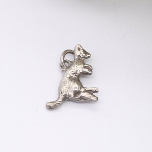 Vintage Känguru Charm Anhänger - Süßer Tier Anhänger Wallaby Joey | 925 Sterling Silber
