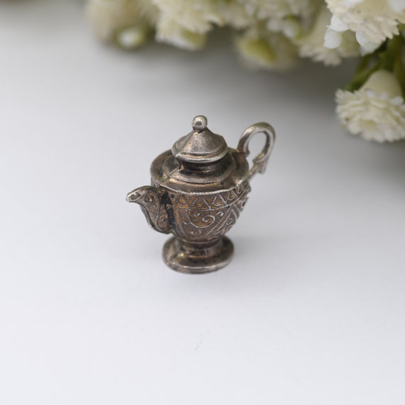 Vintage Teapot Charm Pendant - Antique Style Orna… - image 3