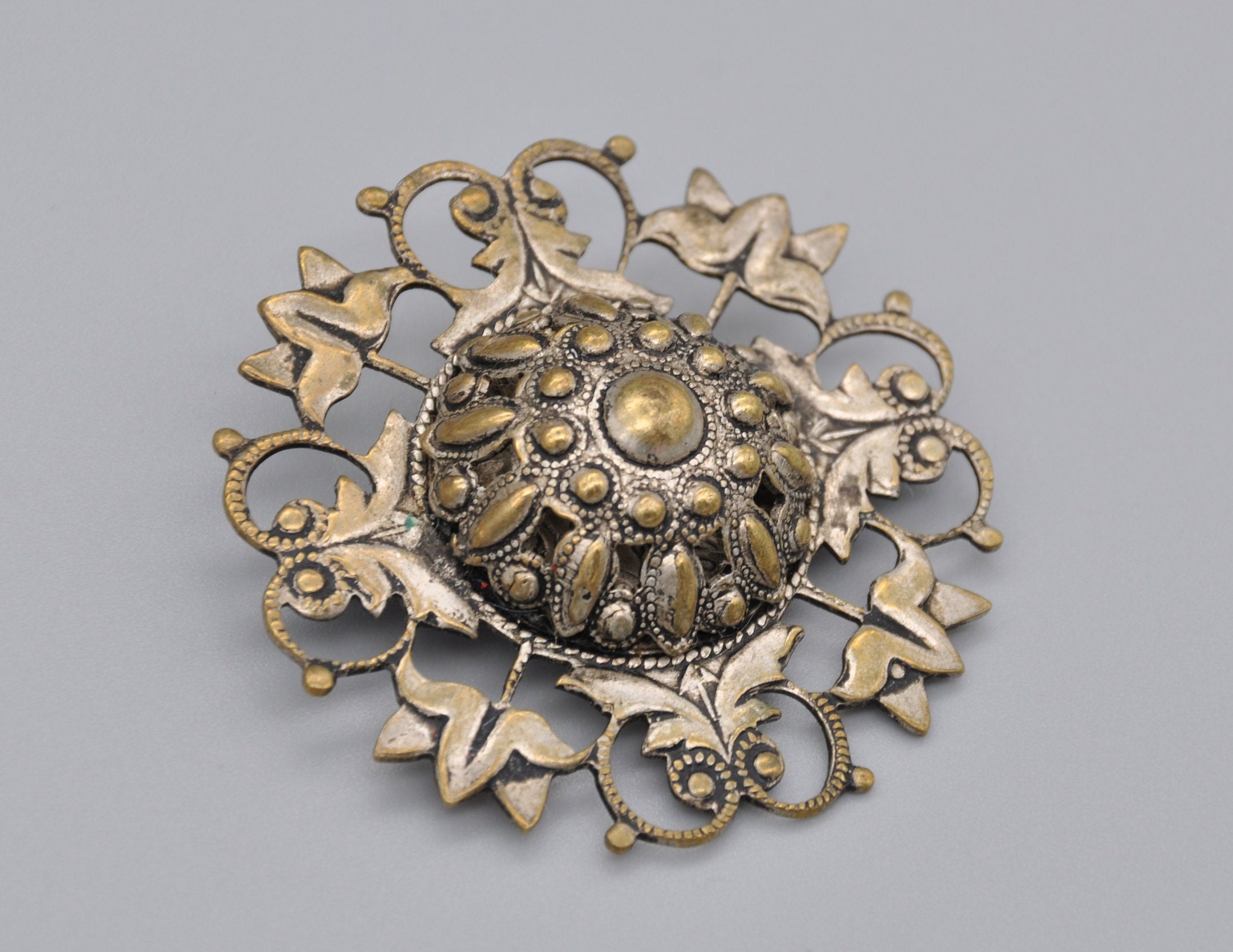 Broche Vintage Ville De Grasse - Filigrane émaillée, Neuf Vieux Stock, Années 1970