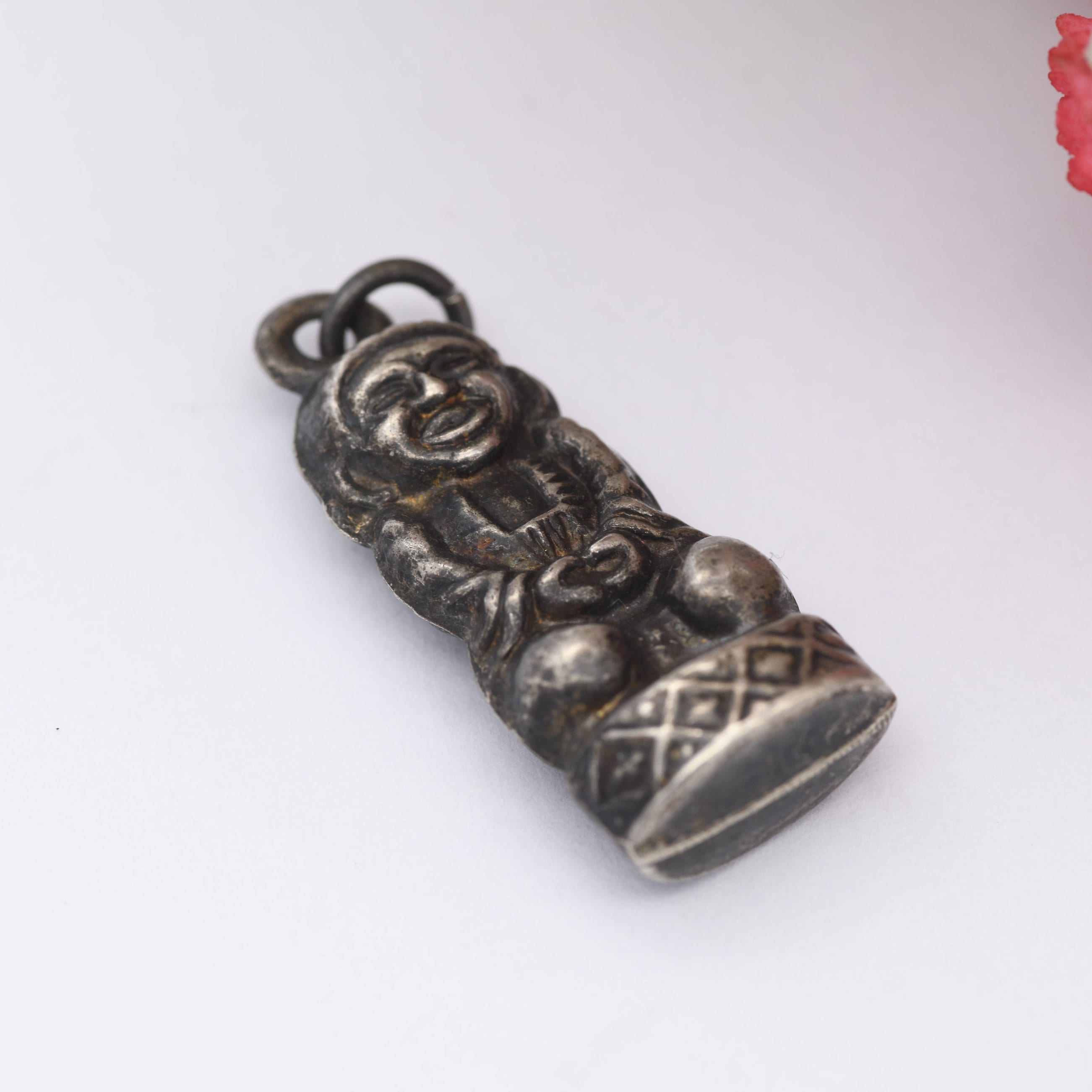 Vintage Khashani Charm Pendant - Puffed God Figure Idol