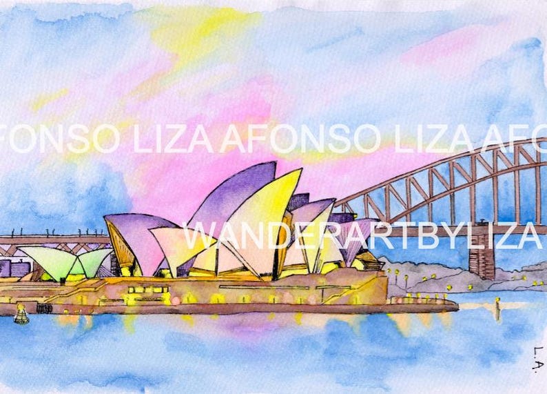 Sydney Opera House Watercolour HD - Etsy