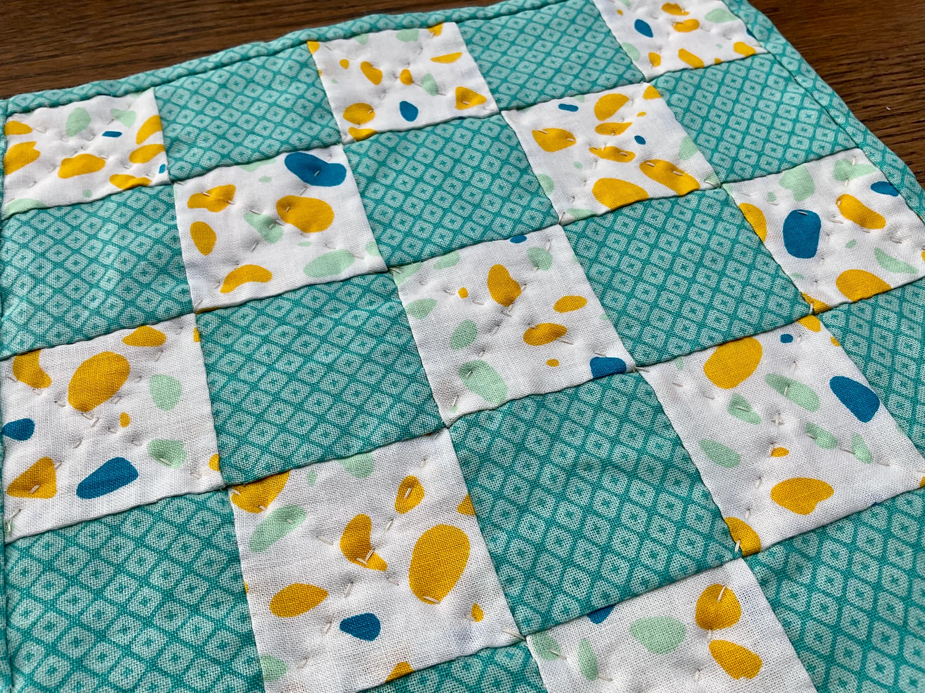 Spring & Easter Mini Table Topper, Hand Quilted, Checkered Pattern ...