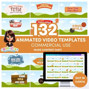 Ansiktslösa animerade videomallar för Canva | 132 tomma anpassningsbara scener | Enkel YouTube-videoskapande | Snabbt och unikt innehåll