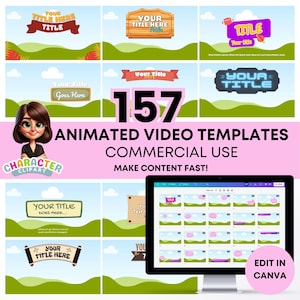 Ansiktslösa animerade videomallar för Canva | 130 tomma anpassningsbara scener | Enkel YouTube-videoskapande | Snabbt och unikt innehåll