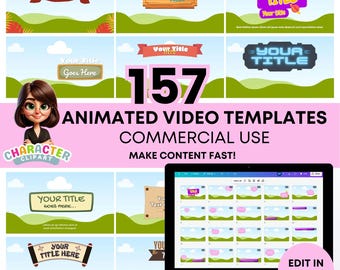 Faceless Animated Video Templates for Canva | 130 Blank Customizable Scenes | Easy YouTube Video Creation | Fast & Unique Content