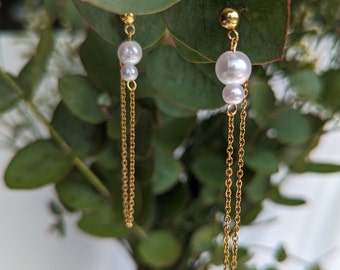 Strasbourg boucles d'oreille pendantes avec perles