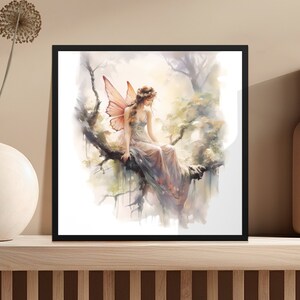 Enchanted Forest Fairy Digital Art Download, Mystical Fantasy Wall Decor, Printable Fairy Tale Illustration, Ethereal Nature Decor