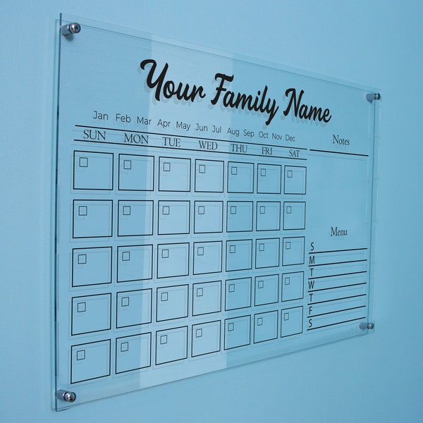 Family Calendar Dry Erase Board Etsy