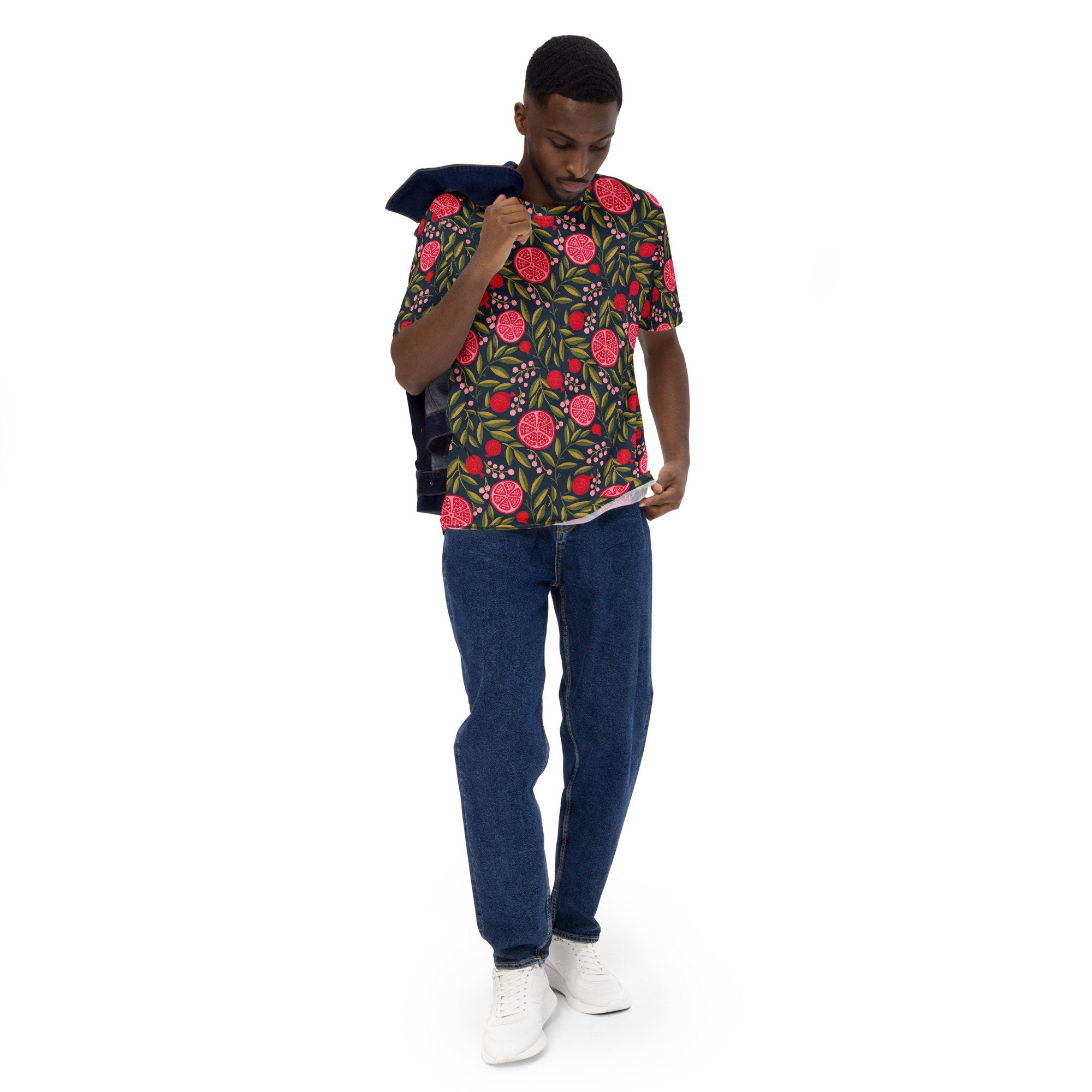 Men's Pomegranate Print Stretch T-shirt - Etsy