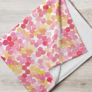 Pink and Yellow Dots Fleece Throw Blanket