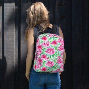 Sac à Dos Imprimé Rose Taille Moyenne