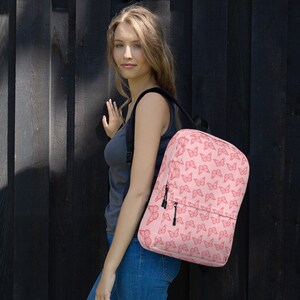 Sac à Dos Imprimé Papillon Rose Taille Moyenne