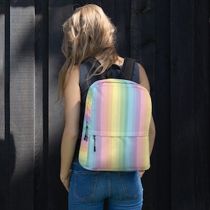 Sac à Dos Rainbow Pastel Stripe Taille Moyenne