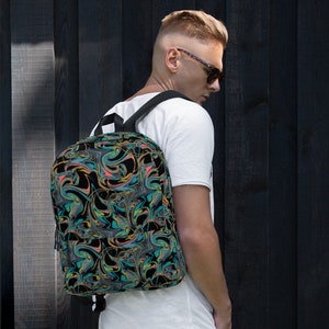 Sac à Dos Swirl Noir Motif Medium Sozed