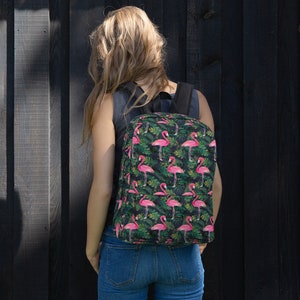 Sac à Dos Flamingo Imprimé Tropical Taille Moyenne