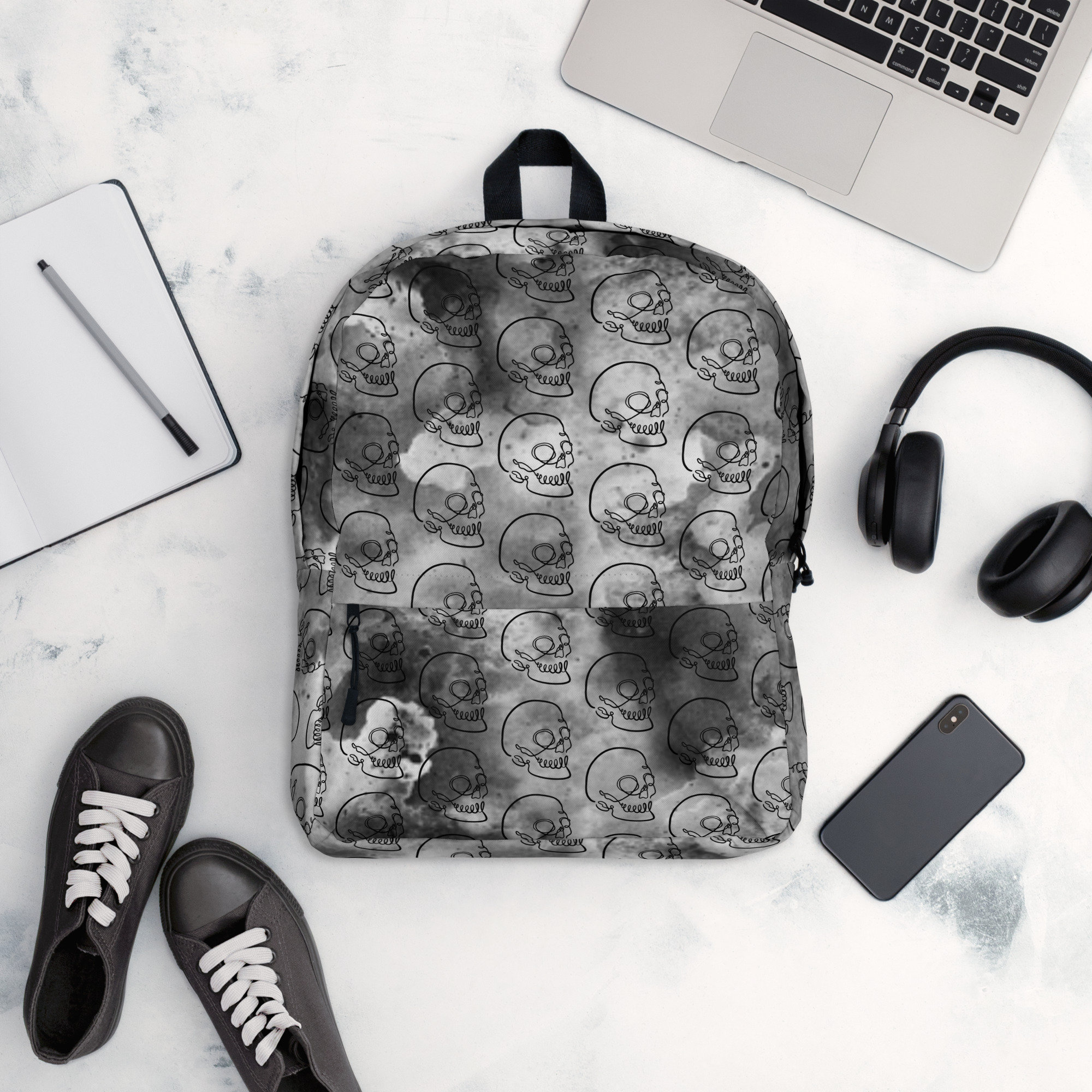 Pirate Skull Print Pattern Backpack main image 1