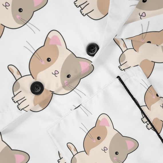 Satin cat pajamas deals