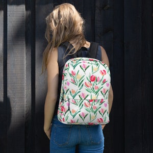 Sac à Dos Tulipe Imprimé Floral Taille Moyenne