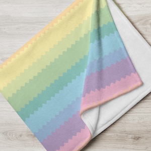 Rainbow Stripe Soft Fleece Throw Blanket