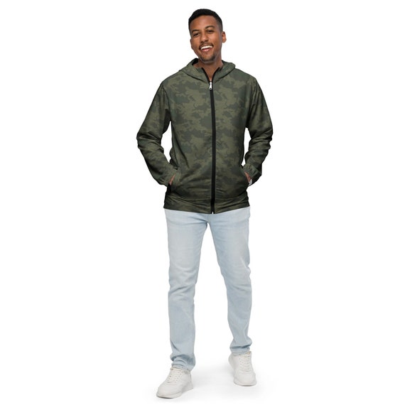 windbreaker dark green camo jacket