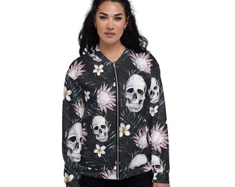 Skull and Flowers Bomber Jacket