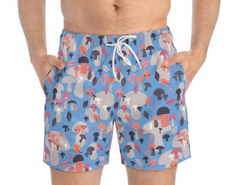 Pilz auf Blau Herren Badehose