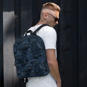 Sac à Dos Moyen Imprimé Palmier Marine