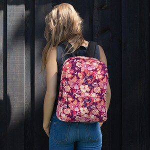 Sac à Dos Rose Imprimé Floral Taille Moyenne