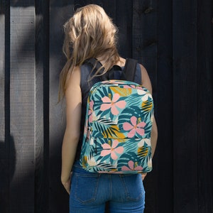 Sac à Dos Fleurs Tropicales Roses