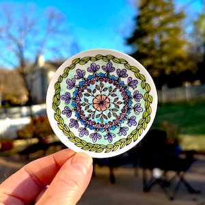 Mandala vinyl sticker-water bottle-laptop-waterproof