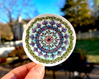 Mandala vinilo pegatina-botella de agua-ordenador portátil-impermeable