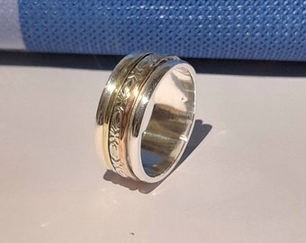 Sterling Silver Spinner Ring: Handmade Meditation Fidget Ring