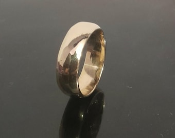 Handmade Brass Band Ring: Solid Wedding Band for Men and Women