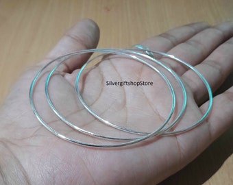 Set of Three Thin Bangles: Silver & Gold Plated, Classic Style