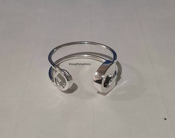 Sterling Silber Sicherheitsnadel Ring: Unisex Verstellbares Band