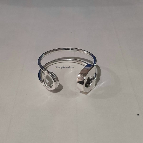 Anneau d'épingle de sécurité, unisexe, anneau symbolique, anneau d'épingle en argent sterling 925 - anneau d'épingle élégant - anneau réglable - cadeau spécial.
