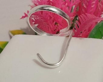 Sterling Silver Fingernail Ring: Adjustable Minimalist Band