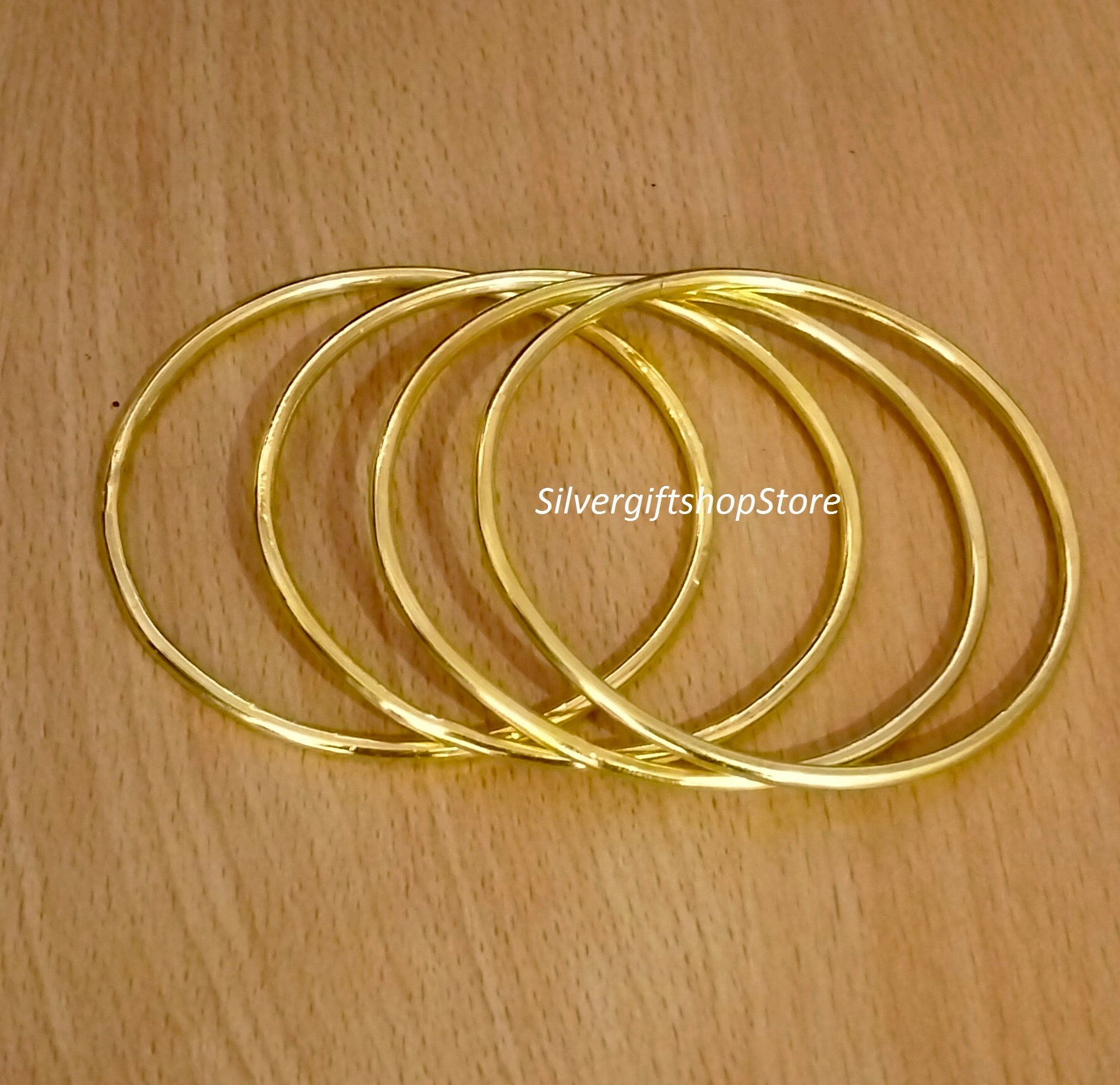 Buy 18K Gold Filled Bangle Set: Stackable Gold Plated Bangles