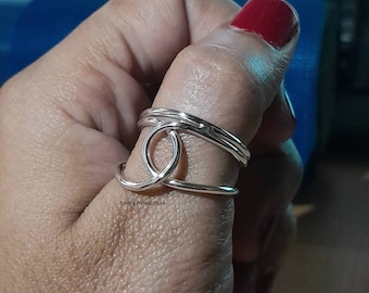 Adjustable Sterling Silver Knot Ring: Chunky Weaved Thumb Ring