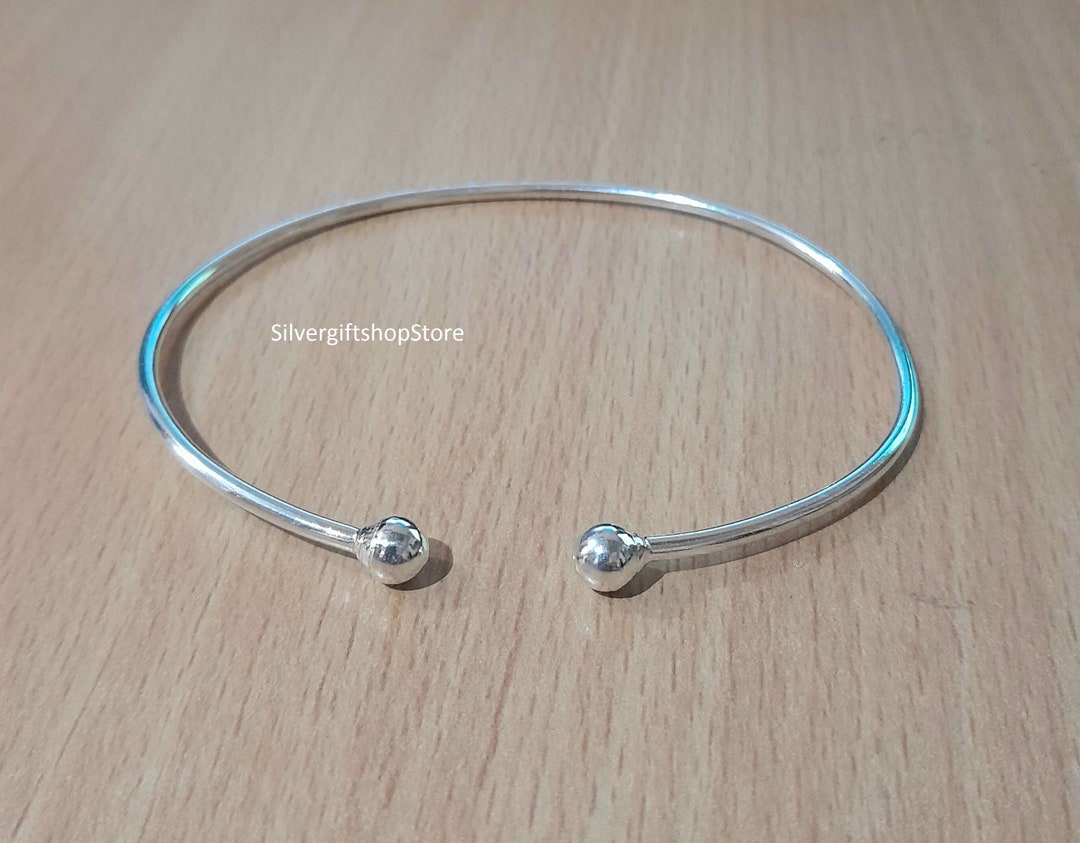 Open Bangle Bracelet ,silver Torque Cuff Bangle Bracelet