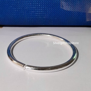HEAVY Solid 999 Silver Bangle for Women and Men D Shape Hand