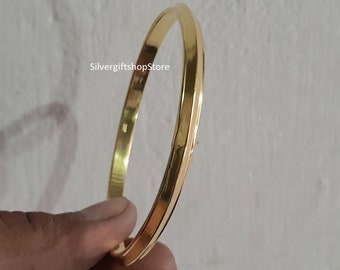 Sikh Khalsa Kara ,Gold Plated Bangle / Bracelet / Kada Singh Kaur Khalsa Kada, Sterling Silver Kara, Men's Gift.