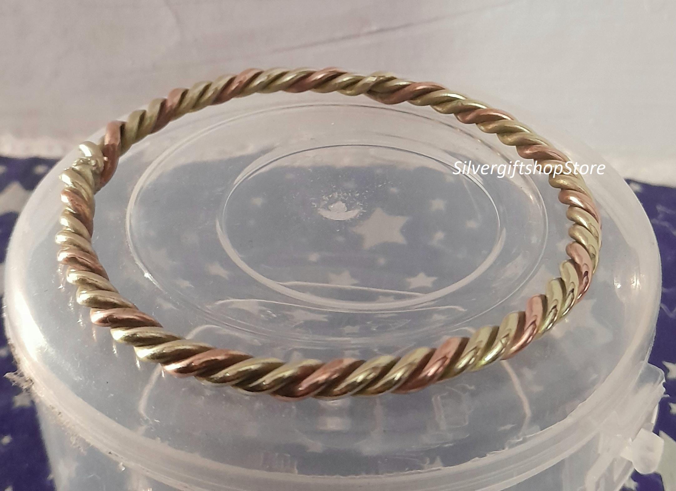3 Metal Astrological Bangle / Bracelet ,copper Brass Braided